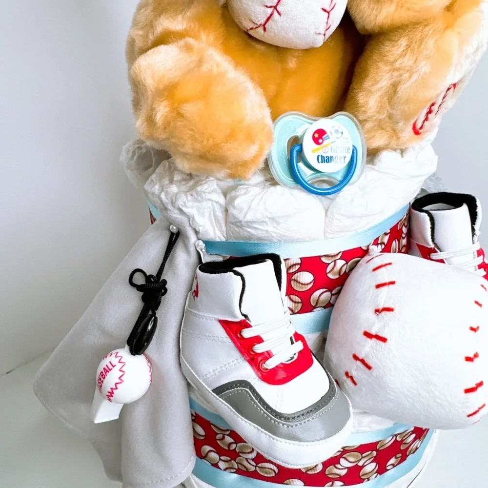 Baseball Diaper Cake, Sport Baby Shower Gift